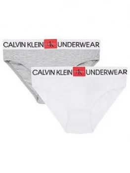 Image of Calvin Klein Girls 2 Pack Logo Brief