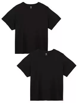 Image of Levis Levis Big & Tall Small Logo 2 Pack T-Shirt - Black, Size 4XL, Men