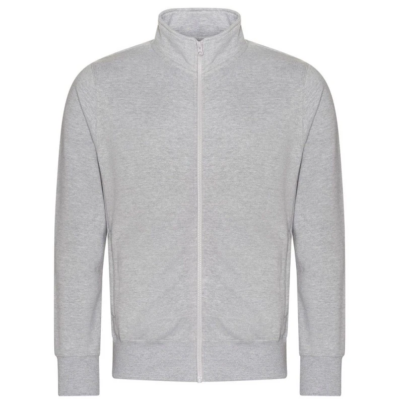 Image of AWDis AWDis Men Campus Heather Full Zip Sweatshirt in Grey Size: Small Grey S Male 5063470953783
