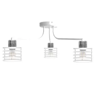 Image of Edison Multi Arm Semi Flush Ceiling Light White, Chrome 65cm