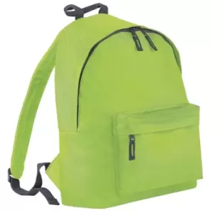 Image of Beechfield Childrens Junior Fashion Backpack Bags / Rucksack / School (One Size) (Lime Green/ Graphite grey)
