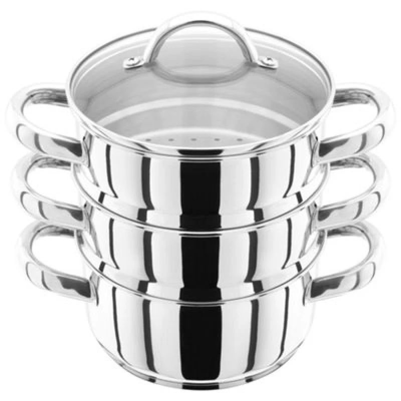 Image of Judge Stainless Steel 3-Tier Steamer Set - Silver