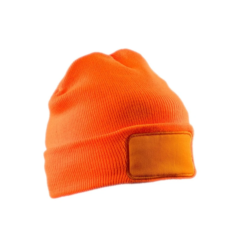 Image of Result Men Result Double Knit Thinsulate Printers Beanie in Orange Orange One Size Male 5059444788918