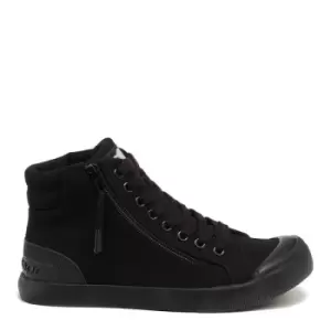 Image of Rocket Dog Jazzin High All Black Canvas High-Top Trainers