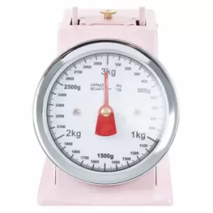 Image of Maison By Premier Retro Style Kitchen Scale, Pastel Pink, 3Kg