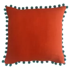 Image of Mardi Gras Pom-Pom Cushion Orange / 50 x 50cm / Feather Filled