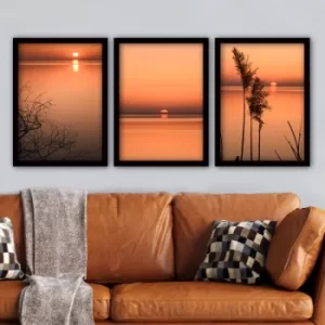 Image of 3SC55 Multicolor Decorative Framed Painting (3 Pieces)