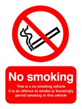 Image of Extra Value 100x75mm Self Adhesive Safety Sign - No Smoking