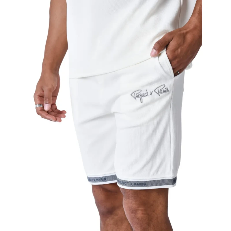 Image of Project X Paris Embroidered shorts Project X Paris Signature Blanc Male 2XL