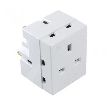 Image of CED 3-Way Adaptor Fused 13 Amp White WAP3W