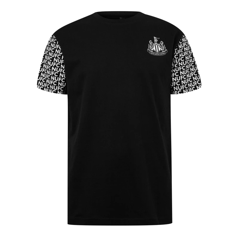Image of Source Lab Newcastle United Graphic T-Shirt Adults - Black S