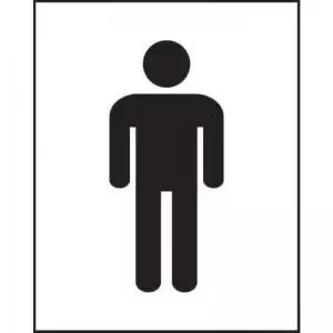 Image of Male Symbol&rsquo; Sign; Self-Adhesive Vinyl; 125mm x 200mm