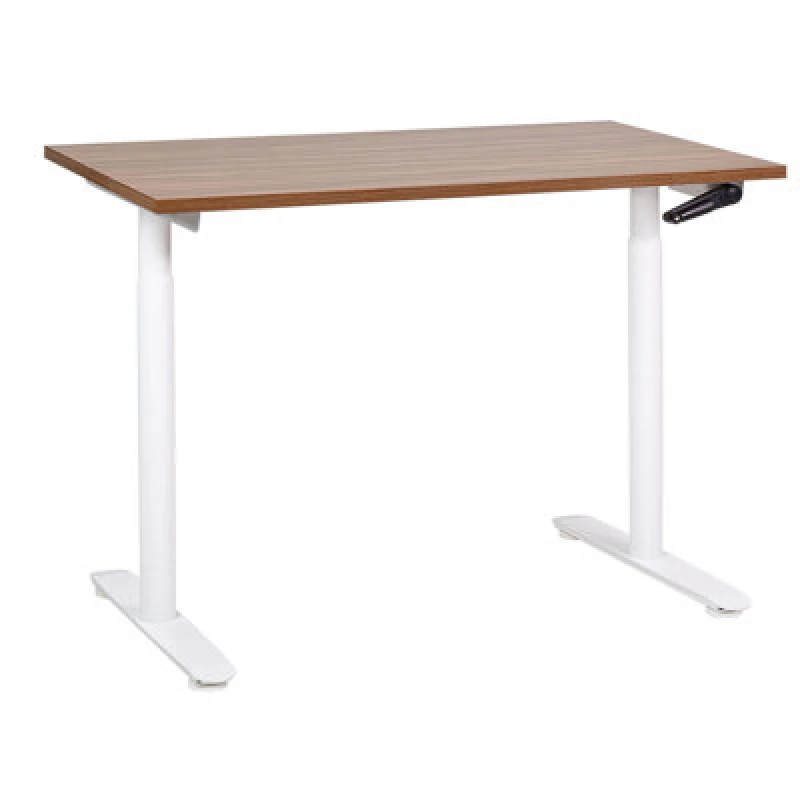 Image of Beliani Manual Adjustable Standing Desk Destinas Brown/ White 120 Cm 72 Cm