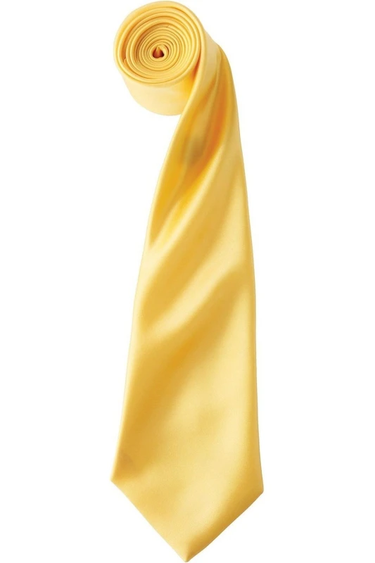 Image of Premier Premier Colours Satin Tie in Yellow Yellow One Size Unisex 5063470723072