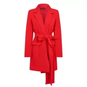 Image of I Saw It First Belted Blazer Dress - Red