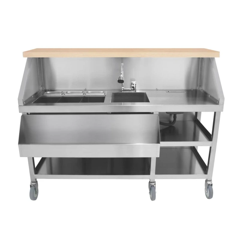 Image of Monstershop Mobile Cocktail Bar Station in Silver Silver Unisex