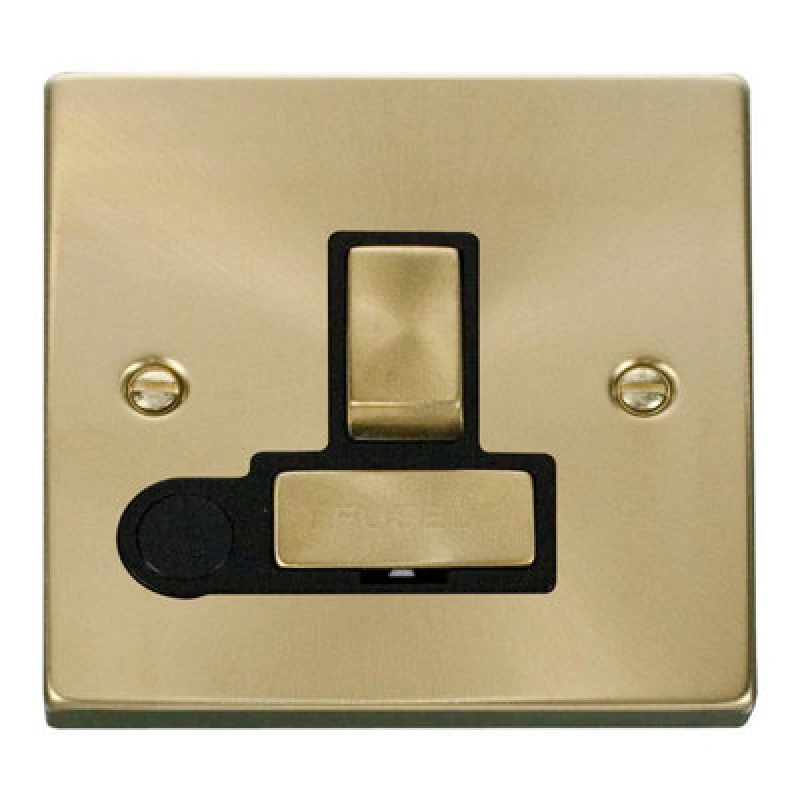 Image of SE Home Satin / Brushed Brass 13A Fused Ingot Connection Unit Switched With Flex Gold