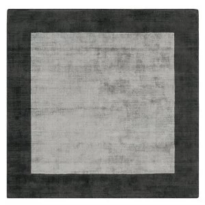 Image of Asiatic Border Square Rug - 160 x 160cm - Silver