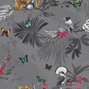 Image of Arthouse Mystical Forest Wallpaper - Grey