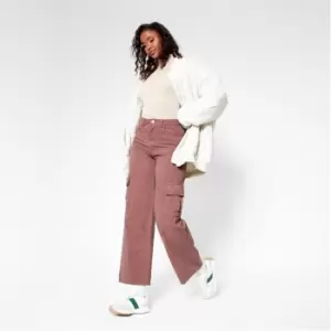 Image of I Saw It First Pocket Detail Cargo Jeans - Brown