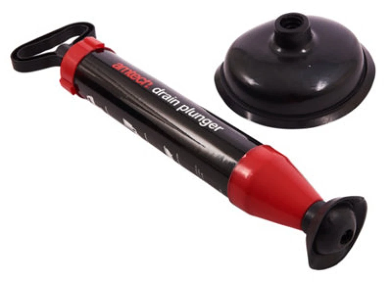 Image of Amtech S1502 Drain Plunger, Unblocker For Sink, Bathtubs And Toilets (Red/ Black)
