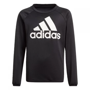 Image of adidas Designed To Move Big Logo Sweatshirt Kids - Black / White