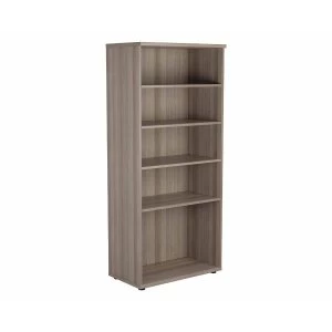 Image of TC Office Bookcase with 4 Shelves Height 1800mm, Grey Oak Effect