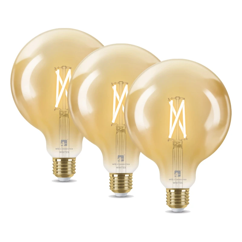 Image of 4lite WiZ Connected G125 Globe Filament Amber WiFi LED Smart Bulb - E2