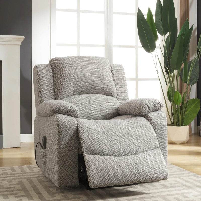 Image of Artemis Home Marldon Electric Riser Recliner with Massage & Heat in Light Grey Light Grey Unisex
