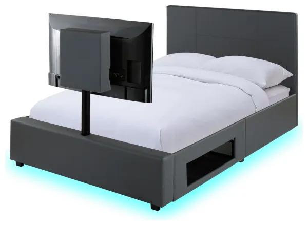 Image of X Rocker Living Ava Double TV and Gaming Bed Frame - Grey