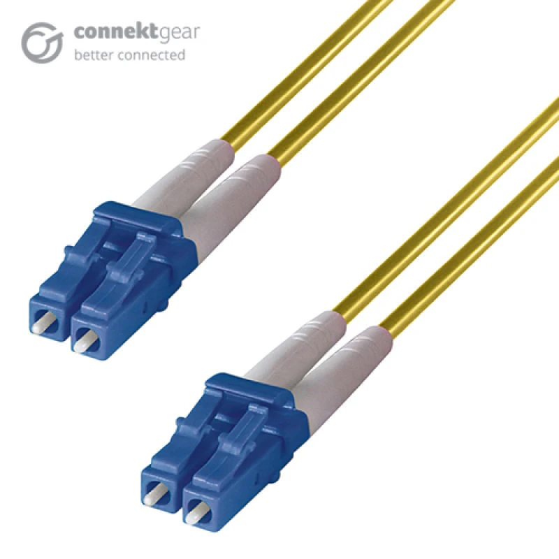 Image of connektgear 10m Duplex Fibre Optic Single-Mode Cable OS2 9/125 Micron
