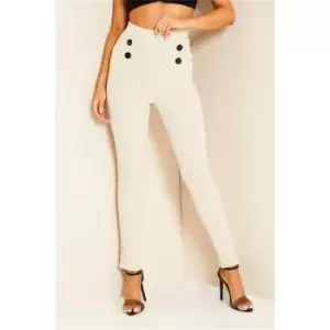 Image of I Saw It First Stone Tailored Slim Fit Cigarette Trousers - Brown