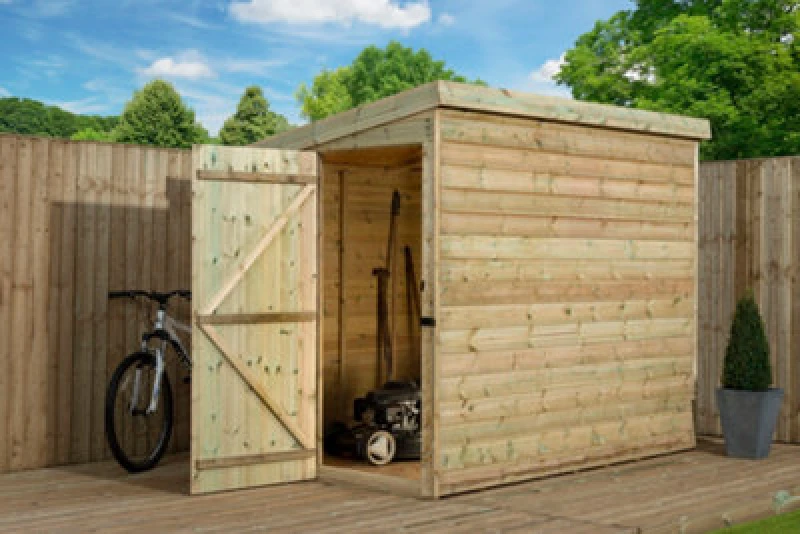 Image of Empire Sheds Empire 2000 Pent 8X7 Pressure Treated Tongue And Groove Wooden Garden Shed Door Left Side Panel (8' X 7' / 8ft X 7ft) (8X7)