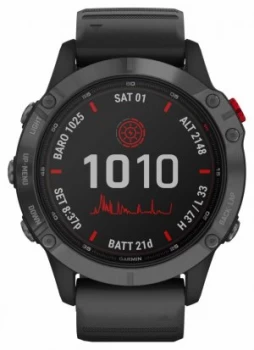 Image of Garmin Fenix 6 Pro Solar Slate Grey Black Rubber Strap 010 Watch