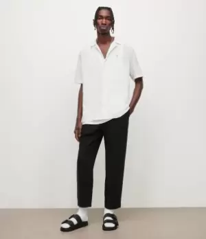 Image of AllSaints Mens Mattole Ramskull Shirt, Cloud White, Size: M