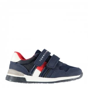 Image of Tommy Hilfiger Tommy Low Flag Velcro Trainers - Blue 800