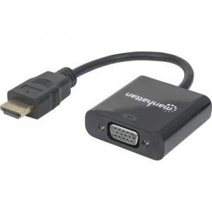Image of Manhattan VGA to HDMI Converter Black HDMI auf VGA Konverter
