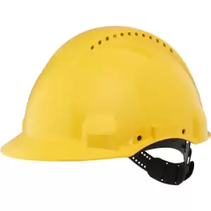Image of 3M Safety helmet G3000 ventilated, with Uvicator sensor, pinlock, sweatband, yellow