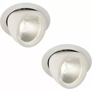 Image of 2 PACK Fully Adjustable Ceiling Downlight - 36W Cool White LED - Matt White