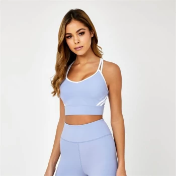 Image of Jack Wills Active Stripe Cross Back Sports Bra - Blue