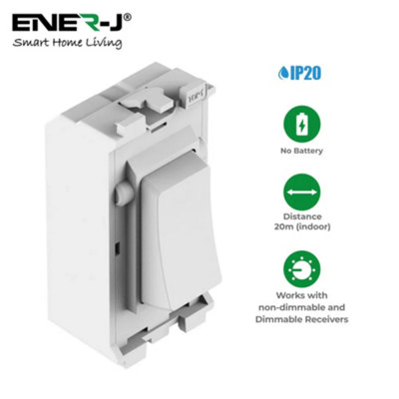 Image of Ener-J 1 Gang Grid Switch - Bg Style White, Ws1081
