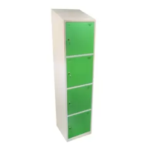 Image of Four Tier Hero Metal Locker, Light Grey Doors, 1950H x 300W x 300D