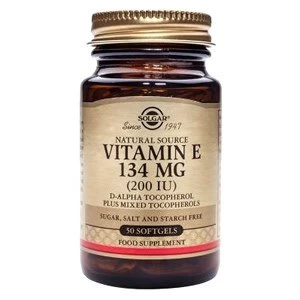 Image of Solgar Vitamin E 134mg 200iu Softgels 50 softgels