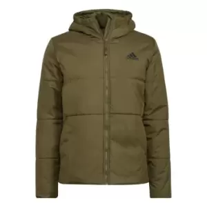 Image of adidas BSC 3-Stripes Hooded Insulated Jacket Mens - Green