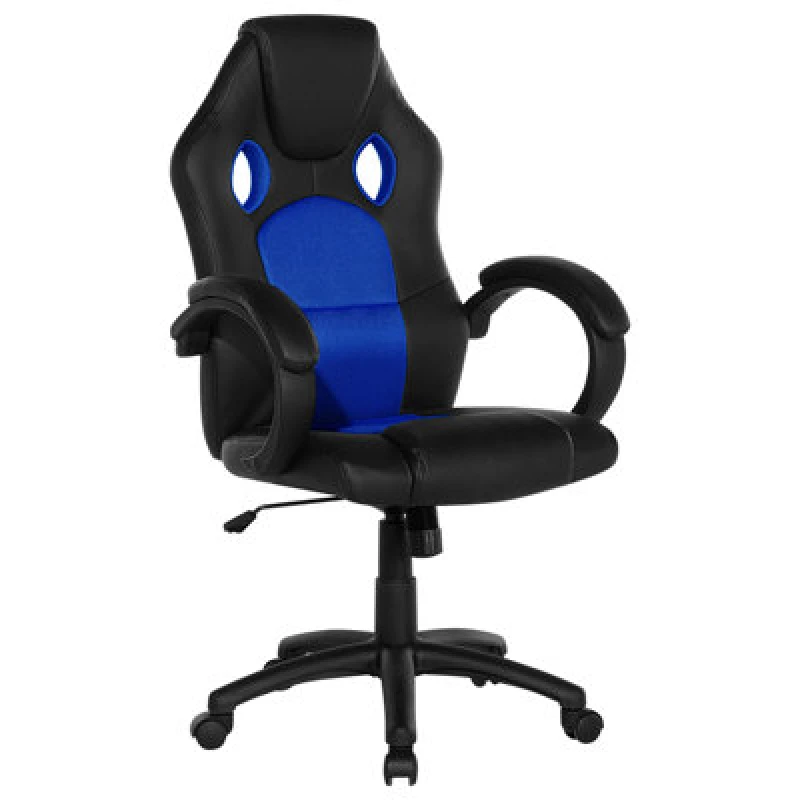 Image of Beliani Office Chair Fighter Faux Leather Navy Blue