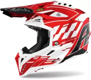Image of Airoh Aviator 3 Rampage Carbon Motocross Helmet, red Size M red, Size M