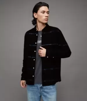 Image of AllSaints Mens Claverack Tie Dye Checked Shirt, Ink, Size: M