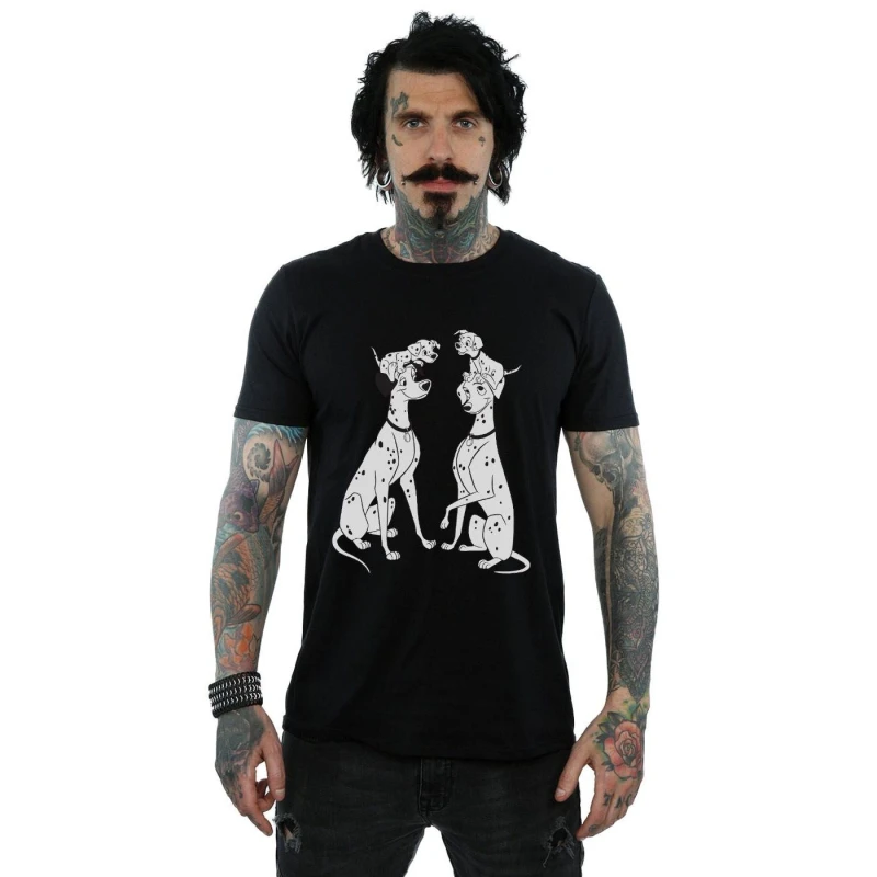 Image of Disney Men 101 Dalmatians Family T-Shirt in Black Size: Small Black S Male 5057864081138
