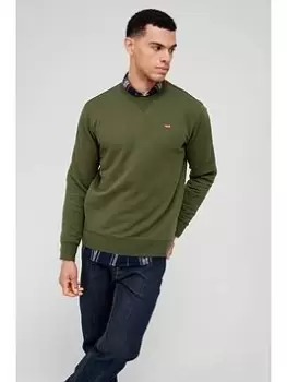 Image of Levis Small Logo Crew Neck Sweat - Green, Size S, Men
