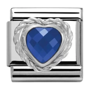 Image of Nomination CLASSIC Silvershine Blue Faceted Hearts Charm 330603/007